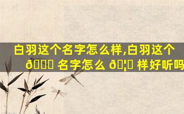 白羽这个名字怎么样,白羽这个 🐛 名字怎么 🦄 样好听吗